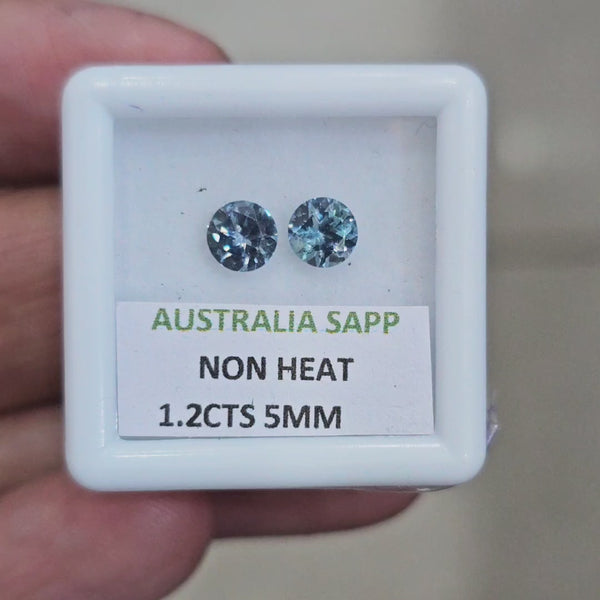 1.2cts Natural Unheated Teal Sapphire From Australia | 5mm| Round | Ideal Cut