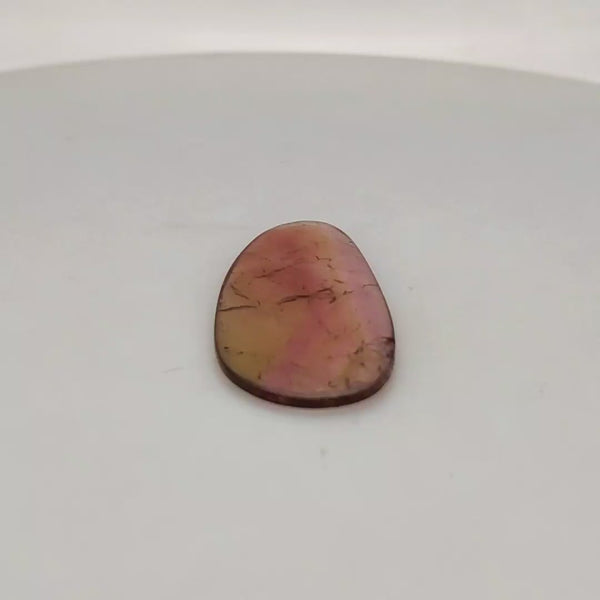 1 Pcs Of Natural Watermelon Tourmaline Slice | Size:35x16mm | With Certificate