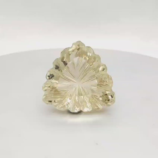 1 Pieces Natural Citrine Carved Trillion Shape | Size:31mm