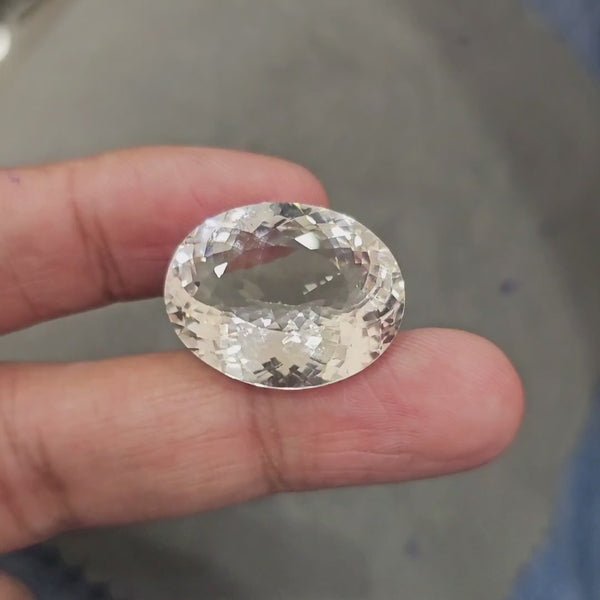 Natural Big Size Goshenite Faceted | Oval | 25x20mm