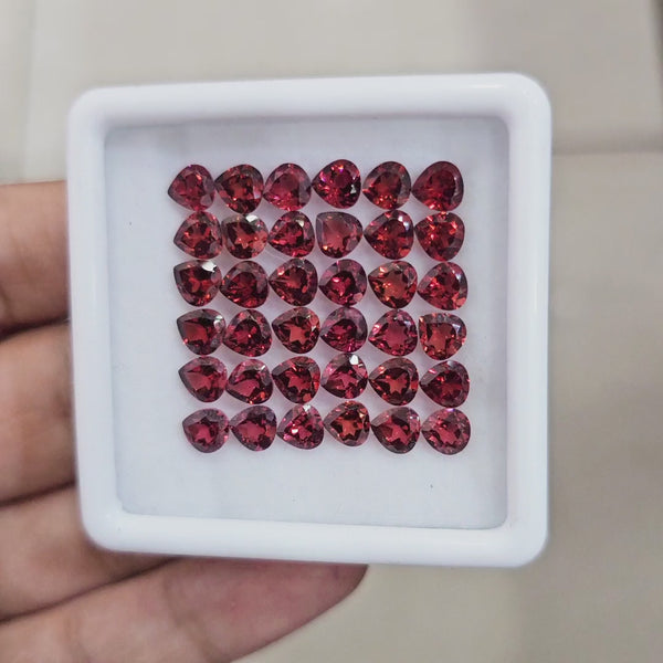36pcs Natural Mozambique Cherry Garnet Faceted | Teardrop | Size: 5mm