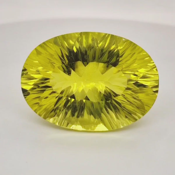 Natural  Lemon Quartz Concave Cut | Shape: Oval | 33x24mm
