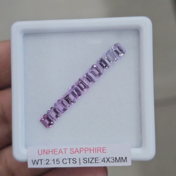 Box Of Natural Sri Lanka Unheated Purple Shades Sapphire  | 4x3mm | Rectangle