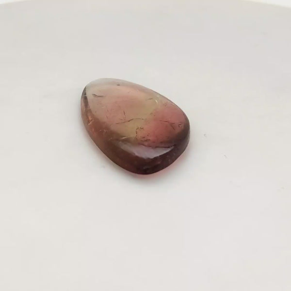 1 Pcs Of Natural Watermelon Tourmaline Slice | Size:35x18mm | With Certificate