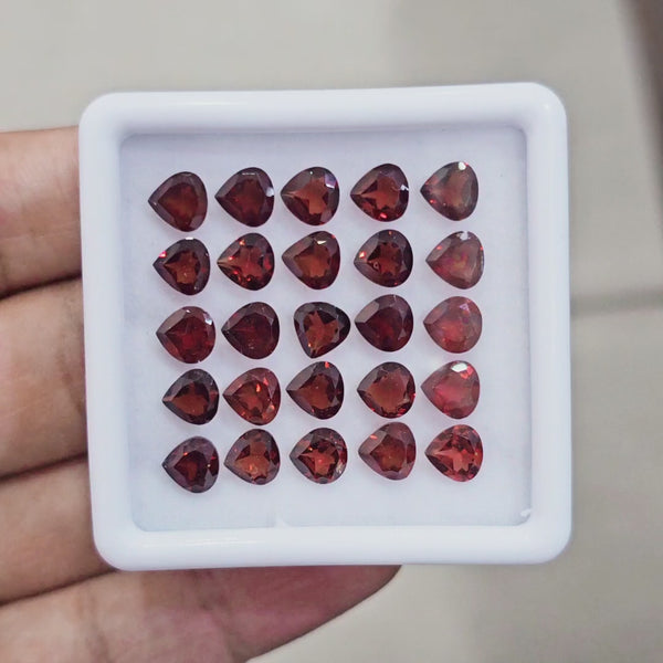 25pcs Natural Mozambique Cherry Garnet Faceted | Teardrop | Size: 6mm
