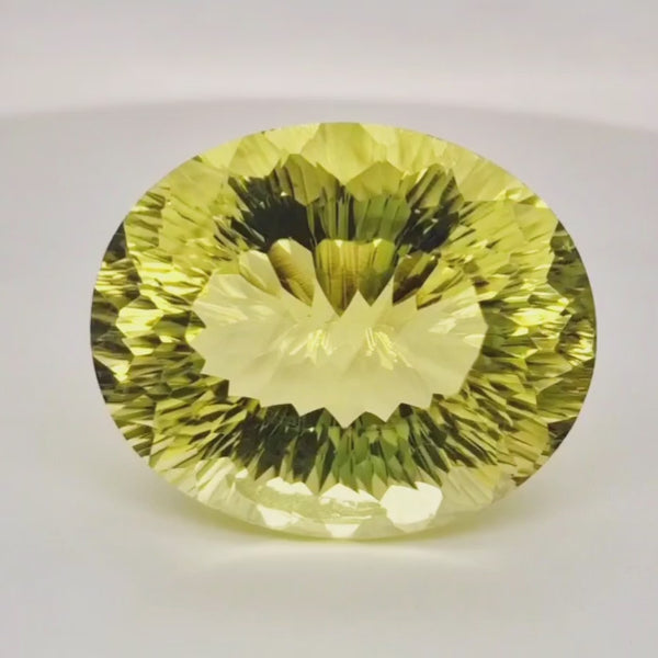 Natural  Lemon Quartz Concave Cut | Shape: Oval | 31x25mm