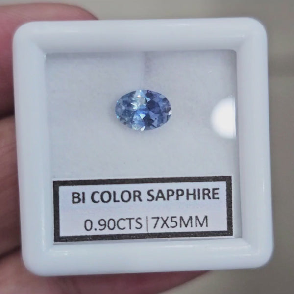 0.90cts  Natural Bi Color Australian Teal Sapphire | 7x5mm| Oval | Unheated