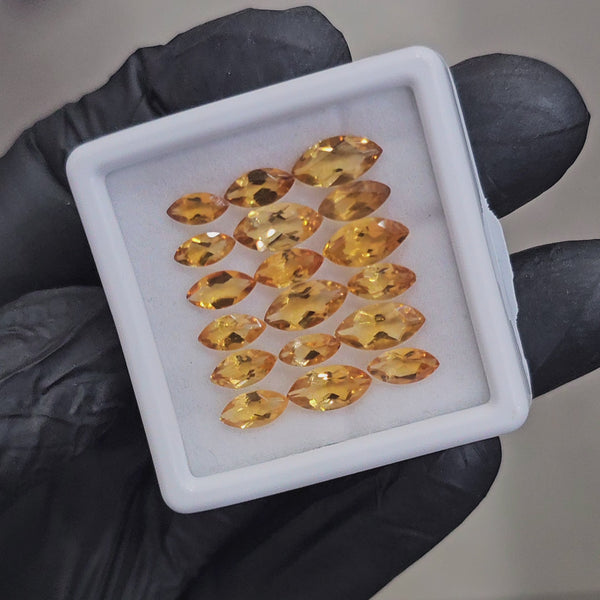 18 Pcs Of Natural Citrine Faceted | Shape: Marquise | Size: 7-10mm