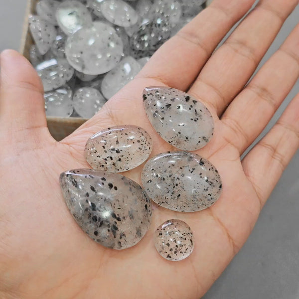 500Gram/1KG of Black Dot Cabochons | 190-200 Pcs |20-40mm