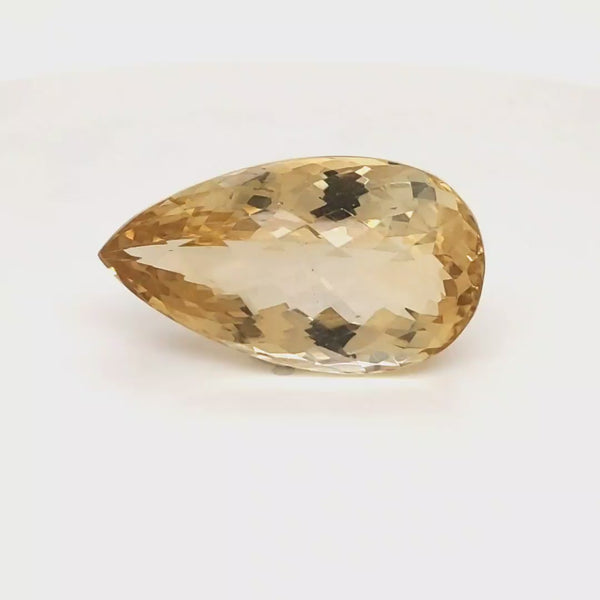 Natural Big Size Citrine Checkerboard Cut | Pear | Size: 32x17mm