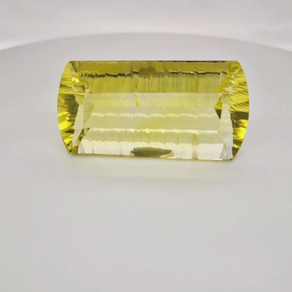 Natural  Lemon Quartz Concave Cut | Shape: Rectangle | 40x20mm