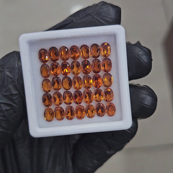 35Pcs of Natural Orange Garnet Faceted | Oval | Size: 6x4mm