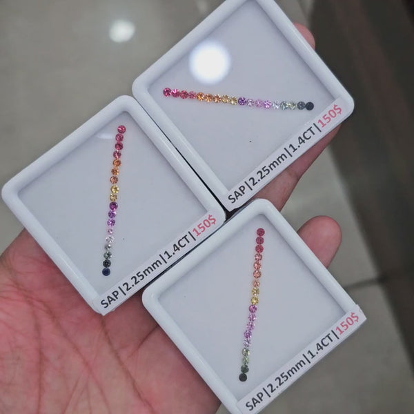 1 Box Of Natural Heated Sapphire | 2.25mm| Round | Round Ideal Cut