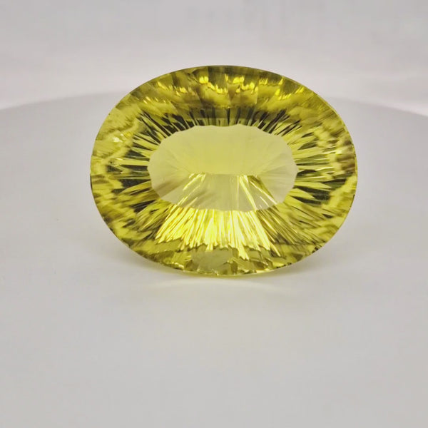 Natural  Lemon Quartz Concave Cut | Shape: Oval | 35x24mm