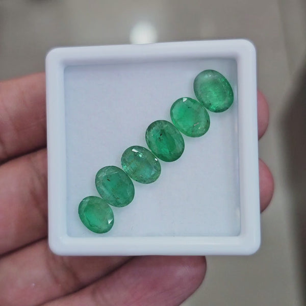 6pcs Of Natural Emerald Faceted | 9x6mm| Oval