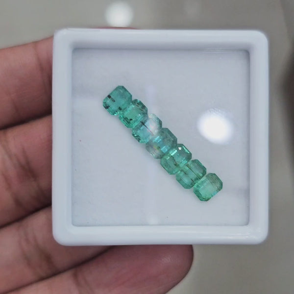7pcs Of Natural Emerald Faceted | 6x4mm| Rectangle