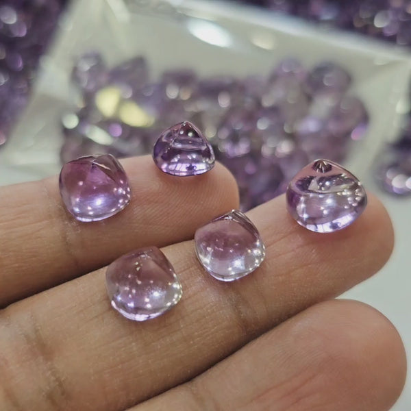 100 Carats Lavender Amethyst Sugarloaf | 20-25Pcs | size: 7-12mm