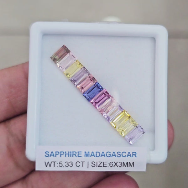 Box Of Natural Madagascar Unheated Sapphire  | 6x3mm | Rectangle
