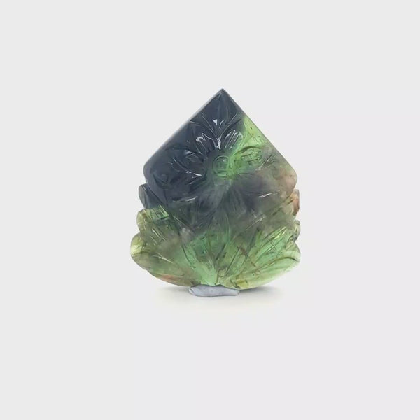 1 Pics Of Natural Flower Tourmaline Carved | Size:34X29mm | With Certificate