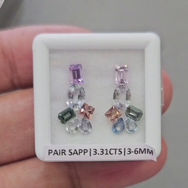 Pair Box Of Natural Sapphire  | 3-6mm | Mix