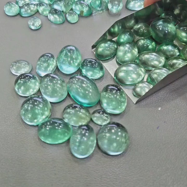 200cts Mint Fluorite from Russia Cabochons | 12–15 Pcs | 10–20mm