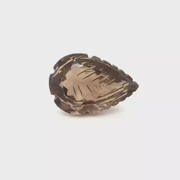 1 Pieces Natural Smoky Quartz Carved Pear Shape | Size:30x21mm