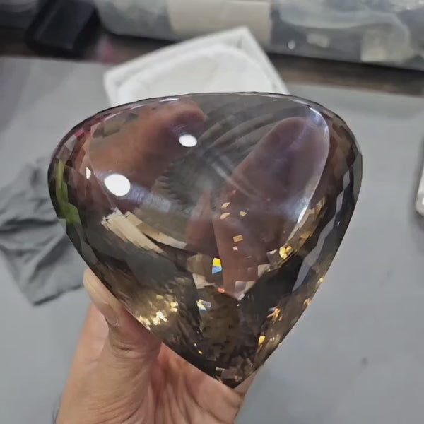 3771Cts | Natural Big Size Jumbos Smoky Quartz Faceted | Teardrop | 107mm