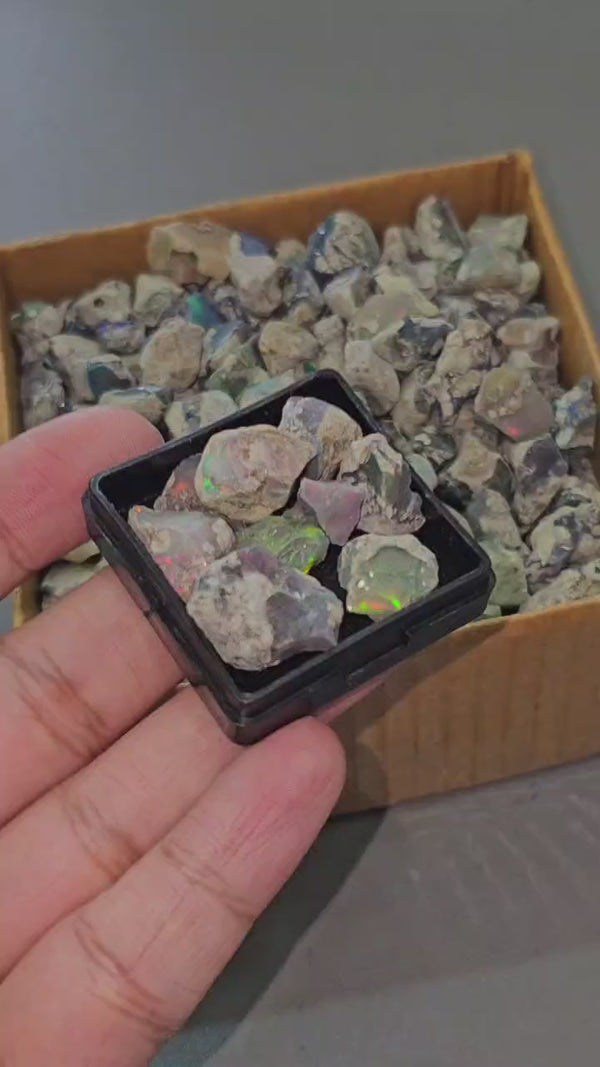 300 Gram Black Smoked Opal Rough Lot |  10–20mm | 300Pcs(Approx.) | Ethiopian