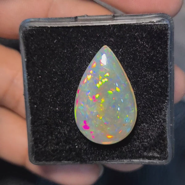 Natural Ethiopian Opal Cabochon | Pear| Size: 26x16mm
