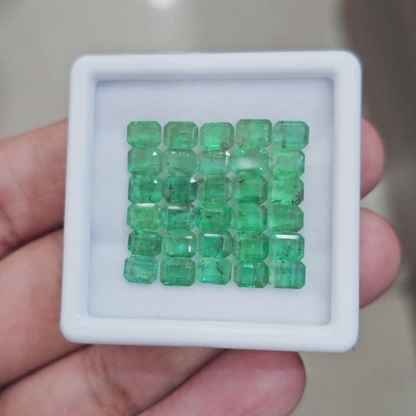 30pcs Of Natural Emerald Faceted | 5x4mm| Rectangle