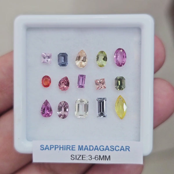 Box Of Natural Madagascar Unheated Sapphire  | 3-6mm | Mix