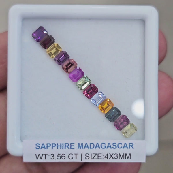 Box Of Natural Madagascar Unheated Sapphire  | 4x3mm | Rectangle