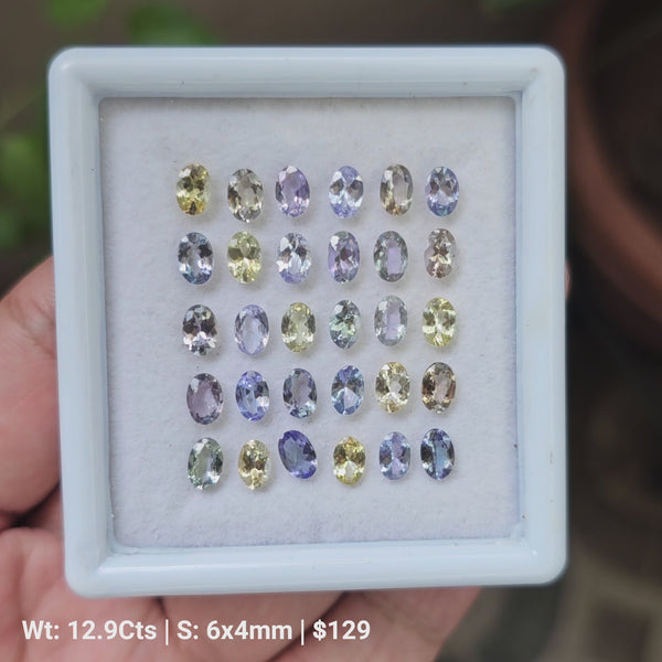 30 Pcs Of Natural Unheated Tanzanite Faceted Gemstone | Shape: Oval | Size:6x4mm