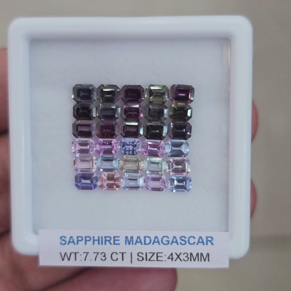Box Of Natural Madagascar Unheated Sapphire  | 4x3mm | Rectangle