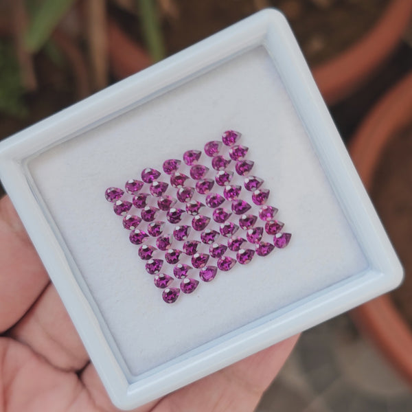 50 Natural Pink Rhodolite Garnet : Pear Shape | Size:4x3mm