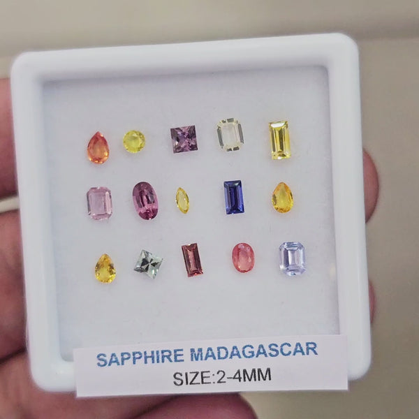 Box Of Natural Madagascar Unheated Sapphire  | 3-4mm | Mix