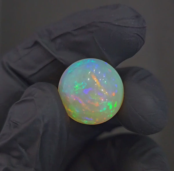 Natural Ethiopian Opal Cabochon Multi Fire | Round| Size: 17mm | 13.6 Cts
