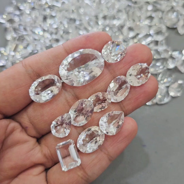 200Cts Natural African Colorless Natural Quartz | 20–25 Pcs | 12–25mm | VVS Clarity