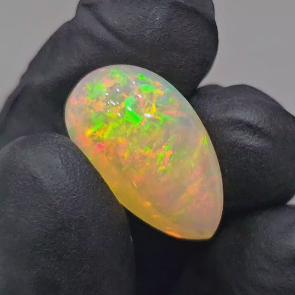 1 Pcs Of Natural Ethiopian Opal Cabochon | Pear| Size: 21x11mm