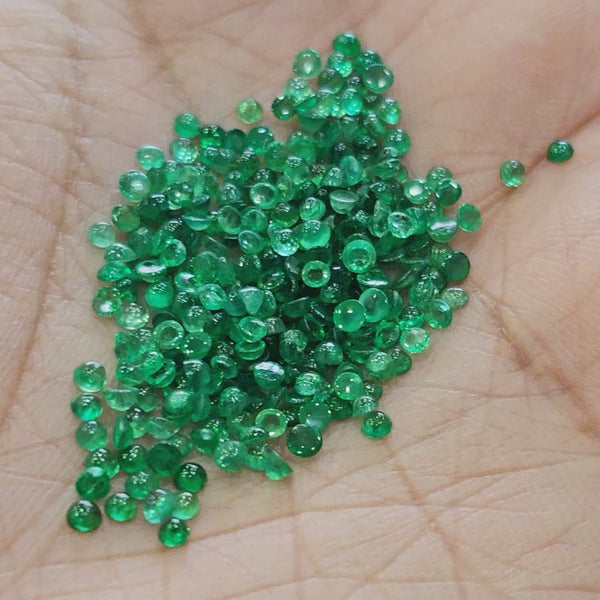 5 Carats Emerald Cabochons | Round | 2-3mm | 120-140Pcs