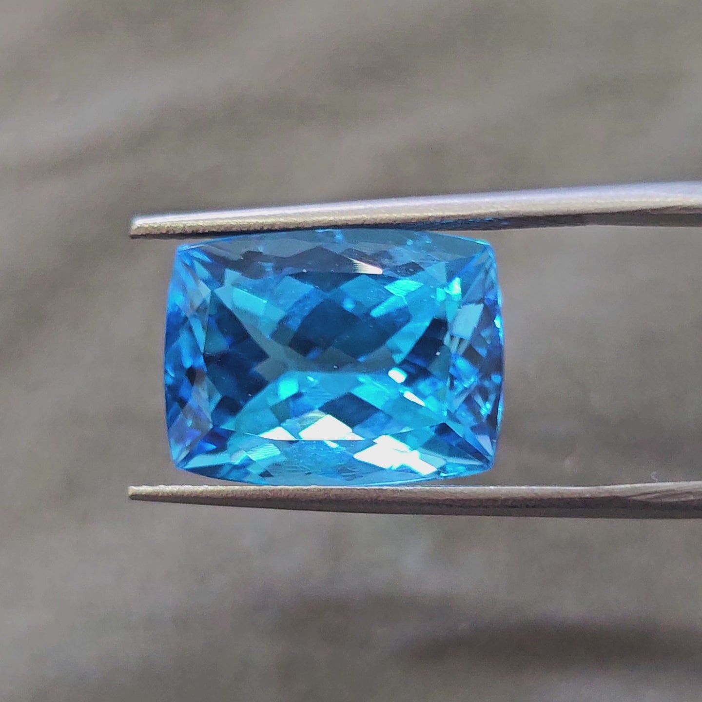 1 Pcs Of Natural Blue Topaz Faceted |Rectangle|  Size:16x12mm