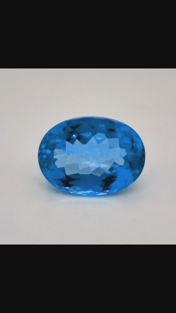 Natural Swiss Blue Topaz Faceted | Oval | 15x11mm
