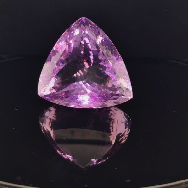 Natural Deep Color Amethyst  Faceted  | Trillion | Size: 39MM