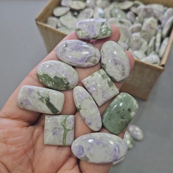 500 Grams Peace Jade Cabochons | 18–35mm | 90–105 Pcs | Mixed Shapes
