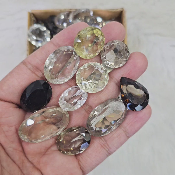 1000 Carats of Brazilian Faceted Quartz | 20-25 Pcs | 18 -30mm