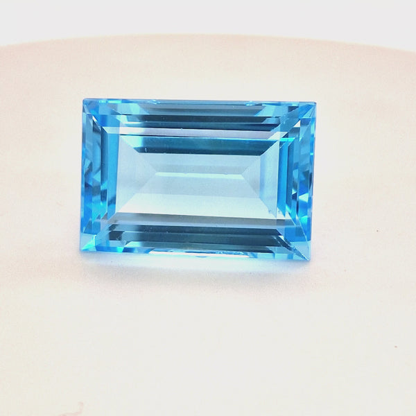 Natural Big Size Sky Blue Topaz Faceted | Rectangle | Size:26x17mm