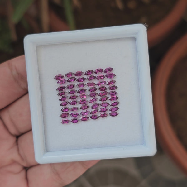 35 Natural Pink Rhodolite Garnet : Marquise Shape | Size:5x2.5mm