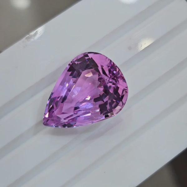 41.5Cts Natural Kunzite Faceted Clean| With Certificate| 26x19mm | Pear |Clean