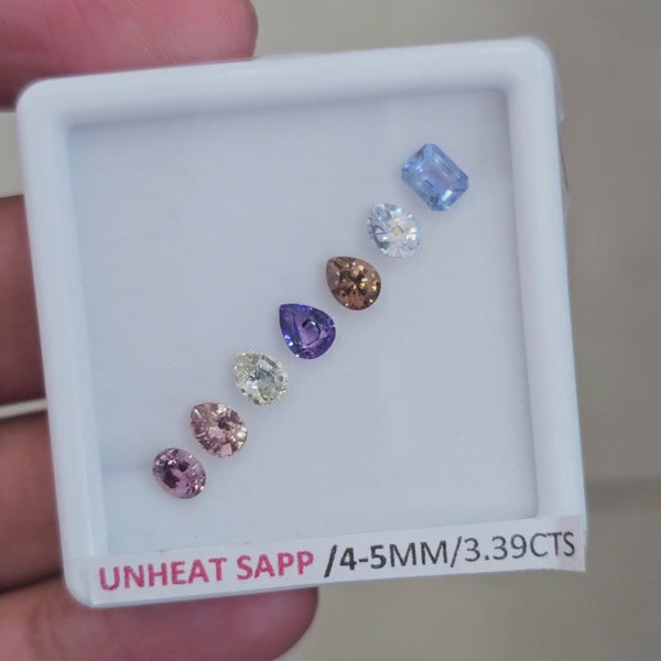 Box Of Natural Sri Lanka Unheated Sapphire  | 4-5mm | Mix