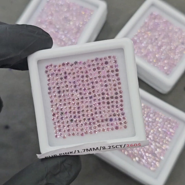 Natural Purplish Pink Sapphire unheated Ideal Cut | Round | 1.7mm